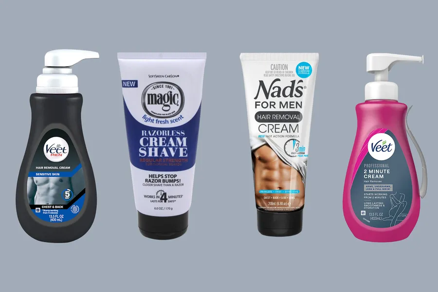Comparison of hair removal creams specifically designed for men’s body hair
