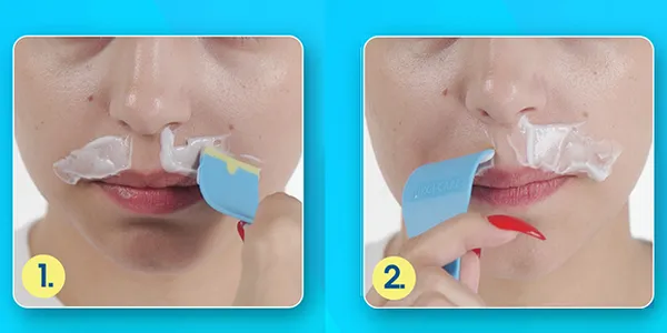 image of Surgi Cream Facial Hair Removal Cream application