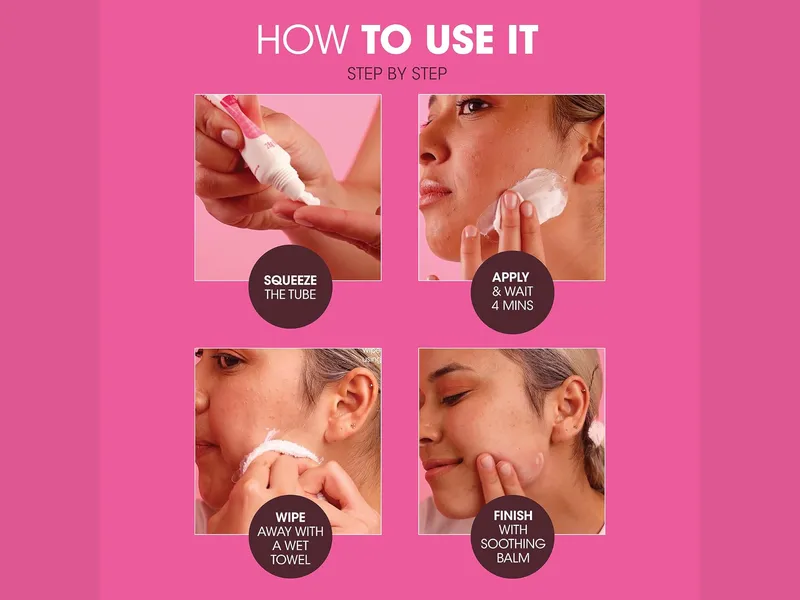 how to use the nad's facial hair removal cream